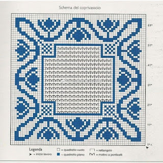 Square doily filet crochet