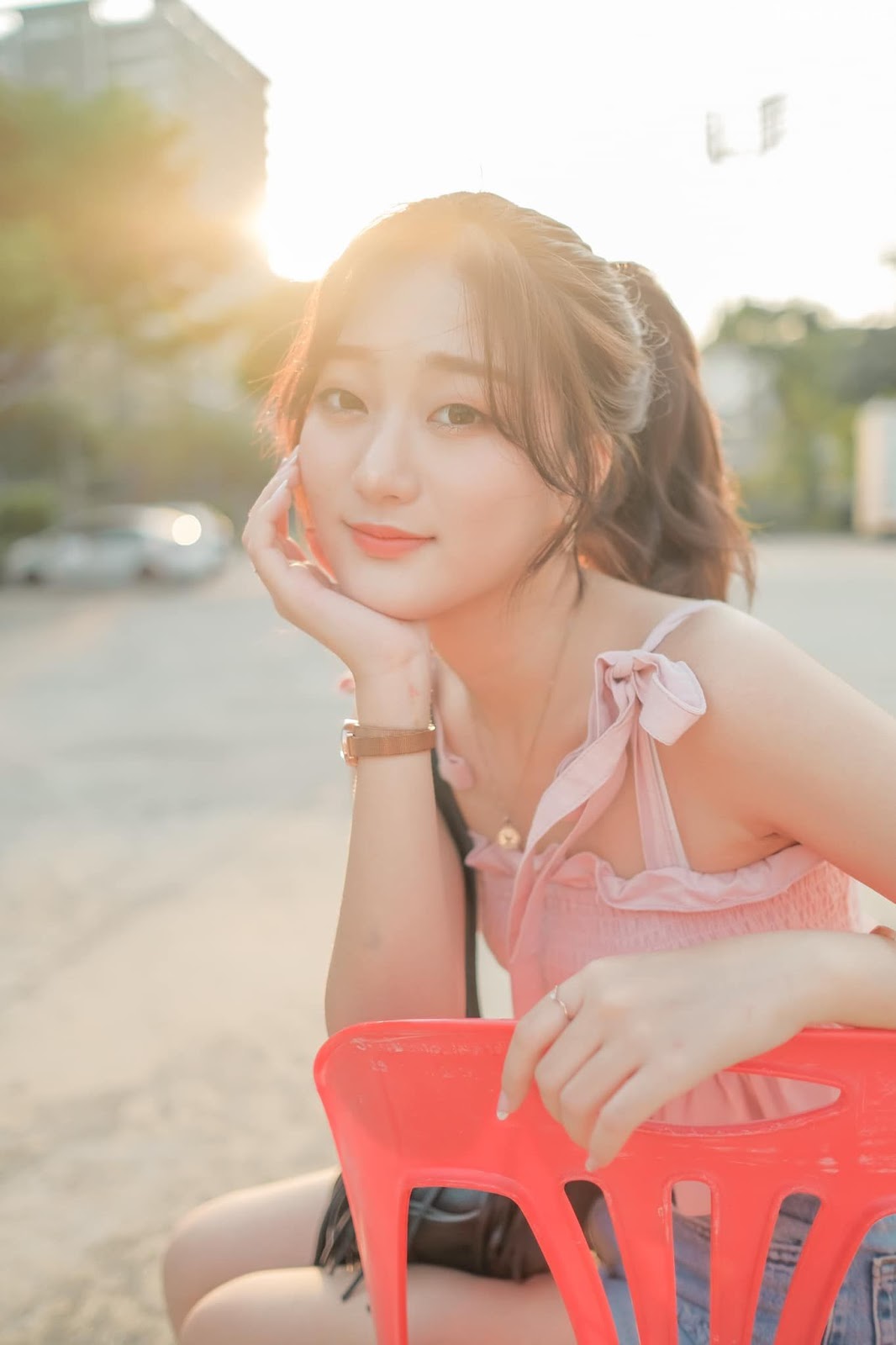 Korean Cute Girl Haeun Hana Afternoon Stroll Around City Streets 