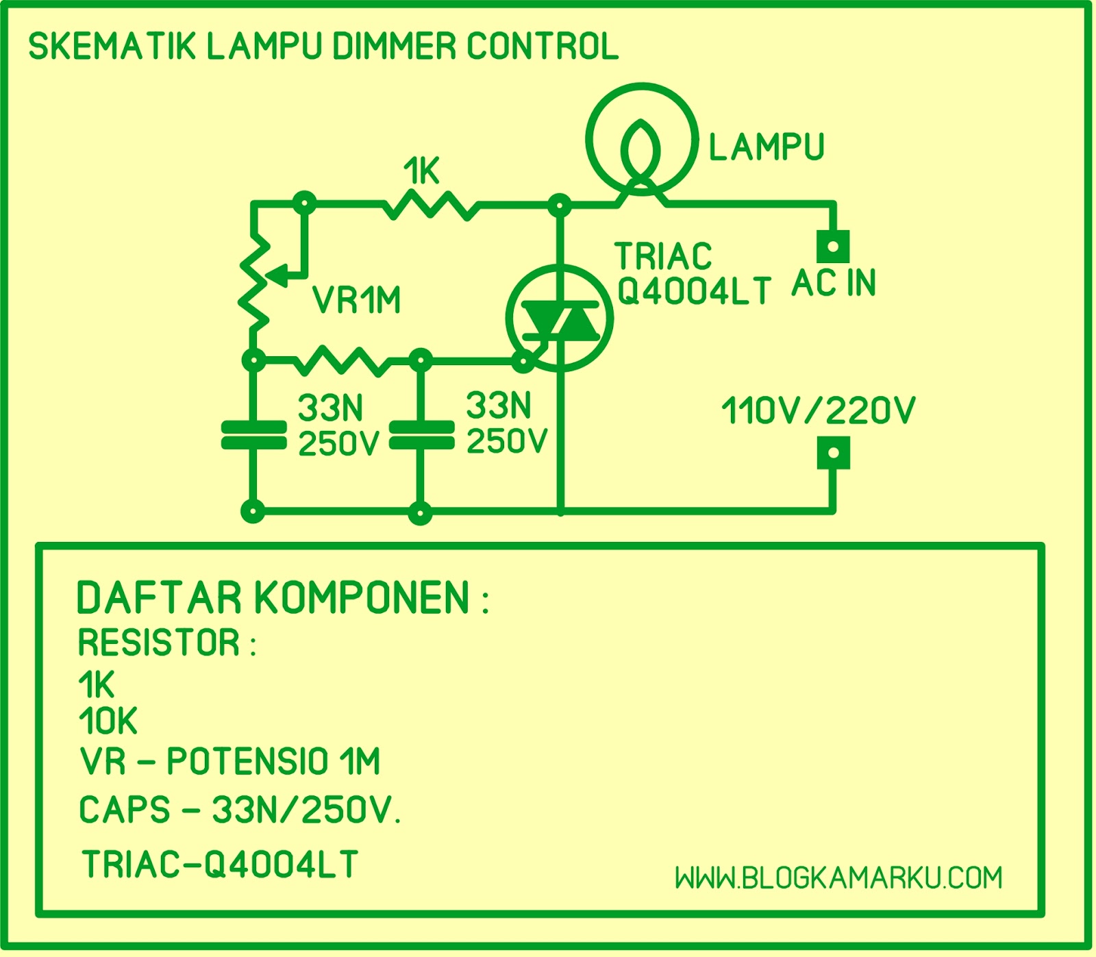 Cara Membuat Dimmer Lampu atau PWM yang sederhana Mudah di Buat ... Circuit Diagram