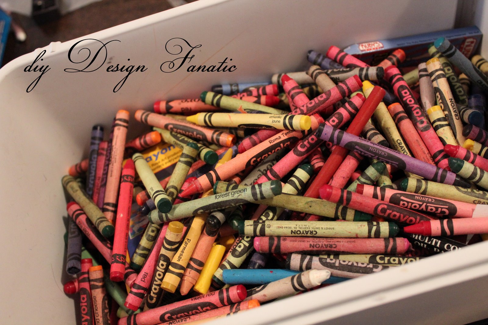 I used crayons leftover from raising our two girls. Yup, still have