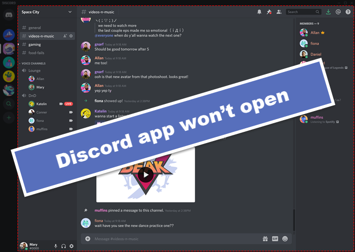 Discord 앱이 열리지 않습니다