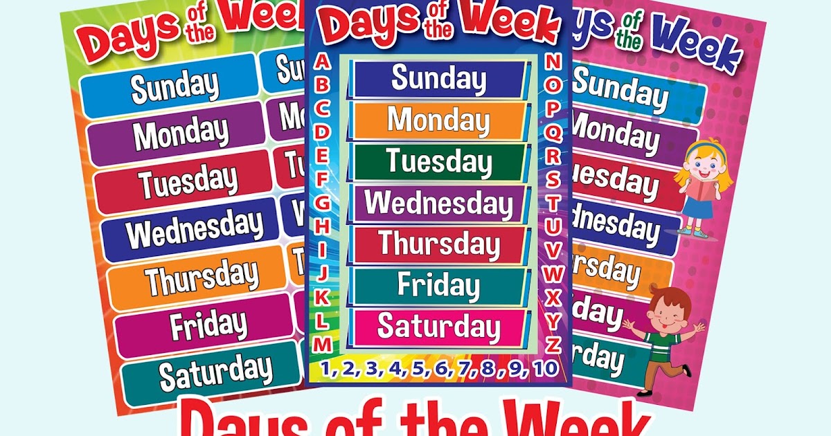 7 Days Of The Week Printable Poster 7 Days Of The Week Printable Poster