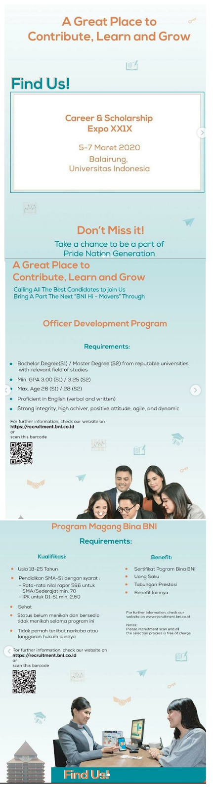 Rekrutmen Odp Dan Bina Bni Pt Bank Negara Indonesia Persero Via Ui Career And Scholarship Expo Rekrutmen Lowongan Kerja Bulan Maret 2021 Pusat perbelanjaan atau mall karena. rekrutmen odp dan bina bni pt bank