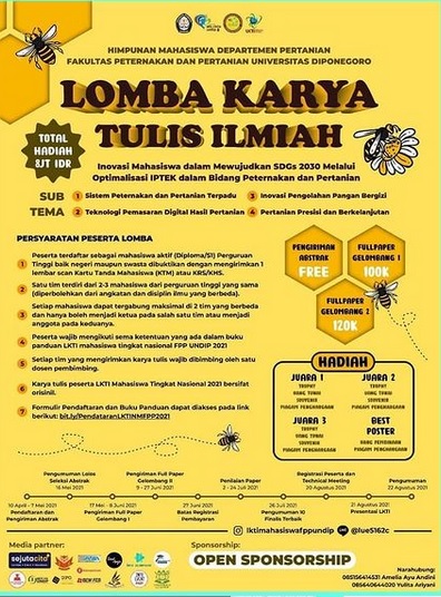 LOMBA KARYA TULIS ILMIAH NASIONAL MAHASISWA 2021 tema Inovasi Mahasiswa