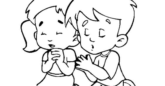 Dibujos para colorear de niños rezando - Colorear dibujos infantiles