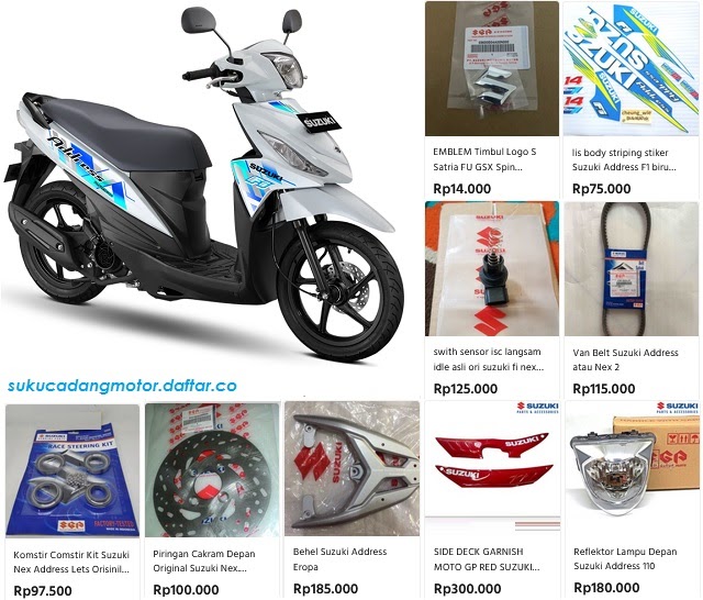 Daftar Harga Sparepart Suzuki Address FI
