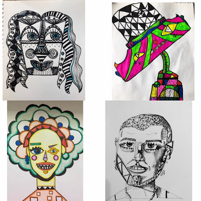 abstracted faces, artteachersmile