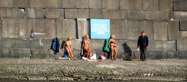 Sunbathers at Peter and Paul Fortress in St. Petersburg, Russia