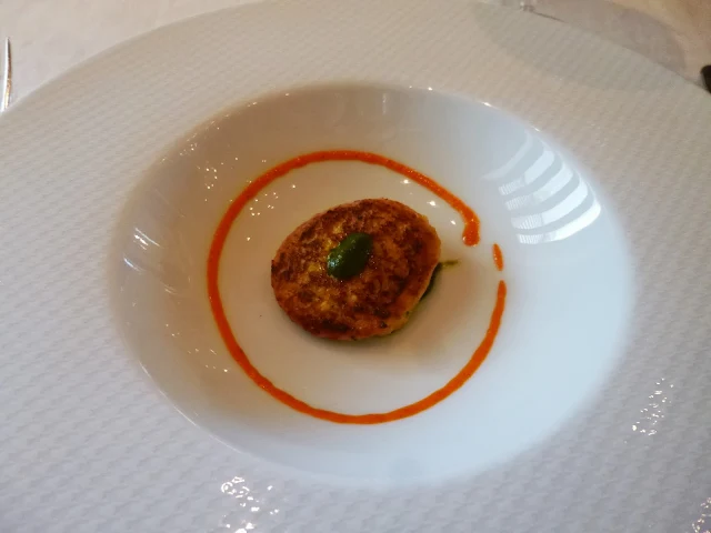 Lunch at Falaknuma Palace: pan-fried corn cake