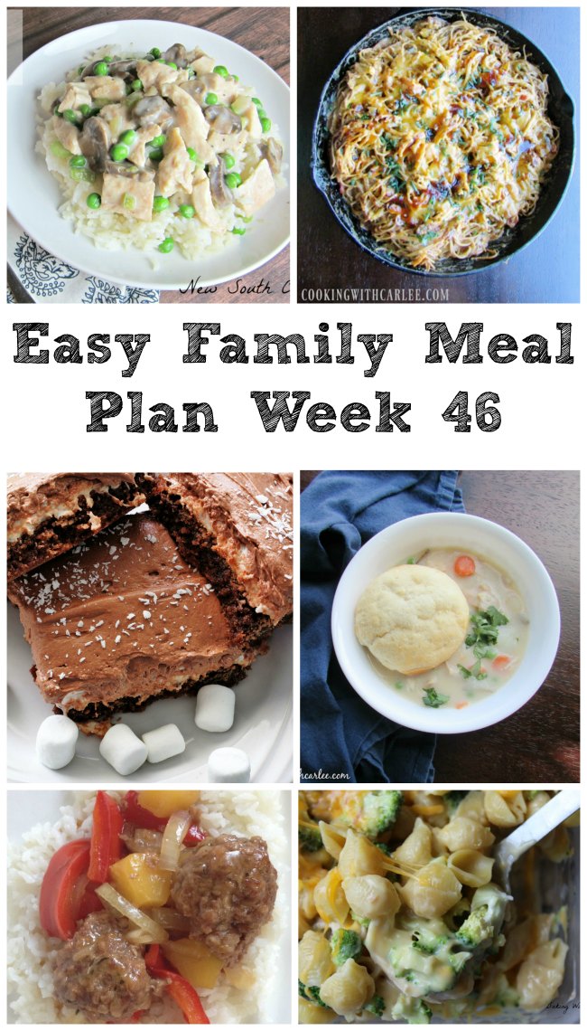 Cooking With Carlee: Easy Family Meal Plan Week 46