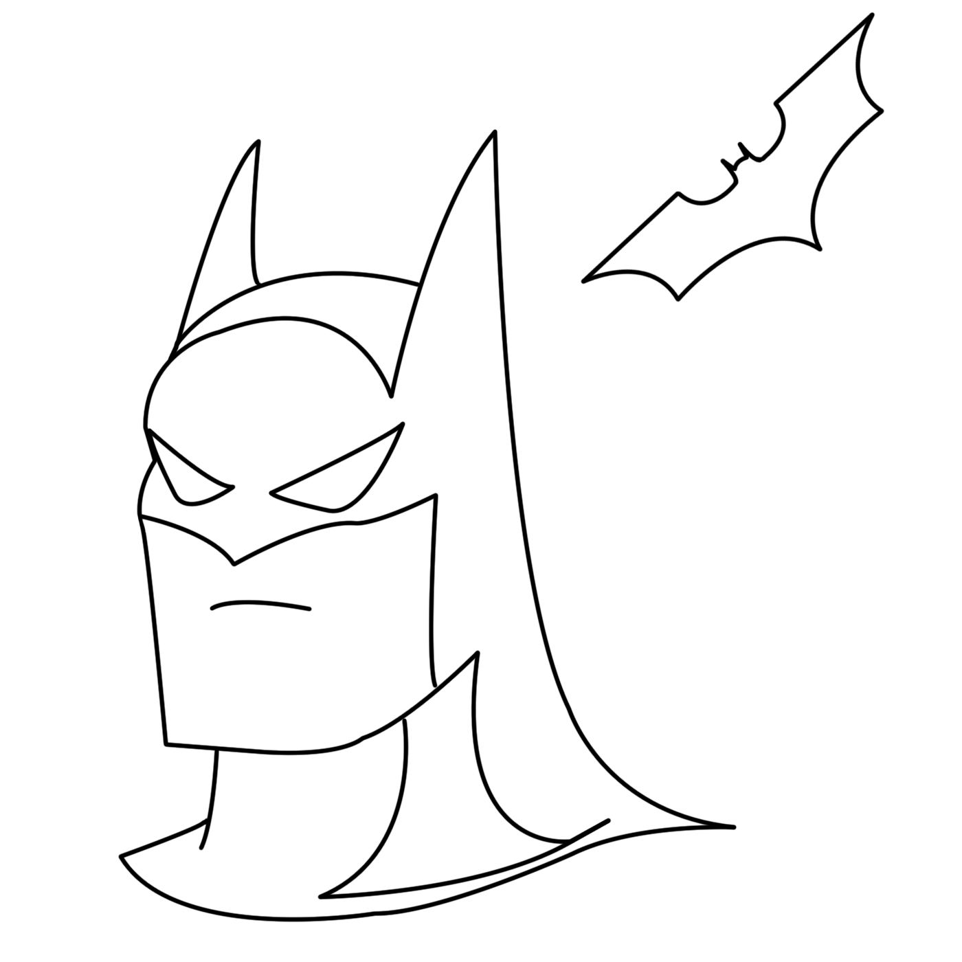 Batman Logo Drawing | Batman Logo Coloring/Drawing Pages | Outline