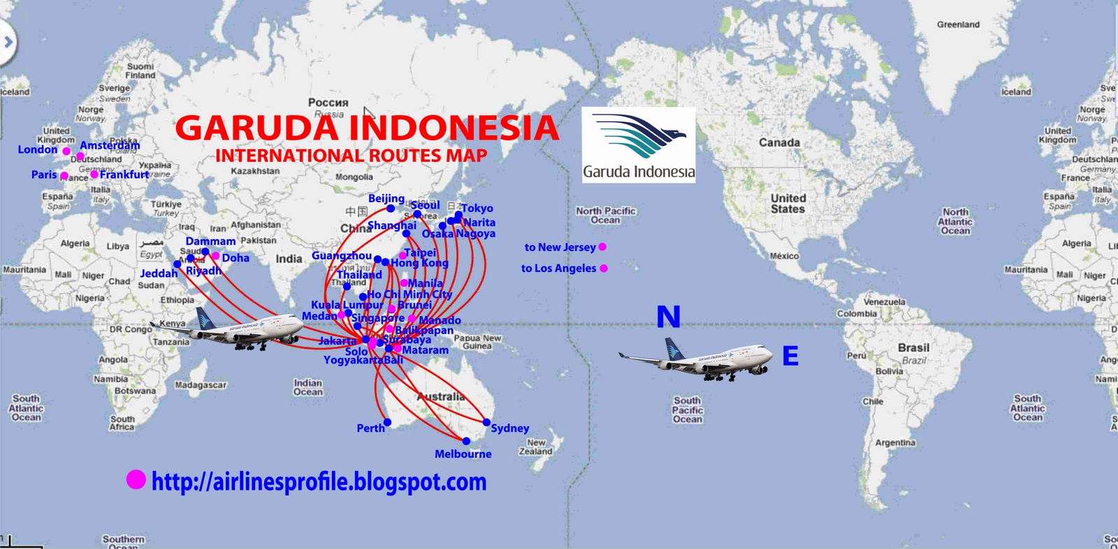 rute pesawat: Rute penerbangan Garuda Indonesia