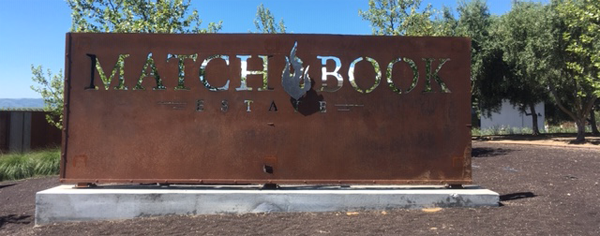 The new Matchbook Wine Company sign