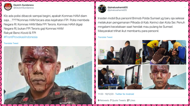 Foto Hoax Brimob Korban Bus Terguling Diklaim Dibacok FP1, Netizen: Gak Ada yang Laporin? Foto Hoax Brimob Korban Bus Terguling Diklaim Dibacok FP1, Netizen: Gak Ada yang Laporin?