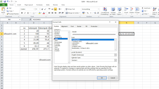 Fungsi Menu Number Pada Excel Husaini Blog Fungsi Menu Number Pada Excel Husaini Blog