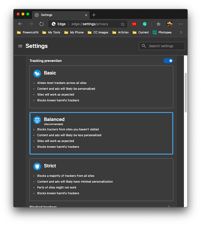 Funciones de privacidad de Microsoft Edge