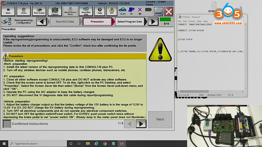 Nissan Used PCM Programming Bench Connection - Auto Diagnostic Tool ...