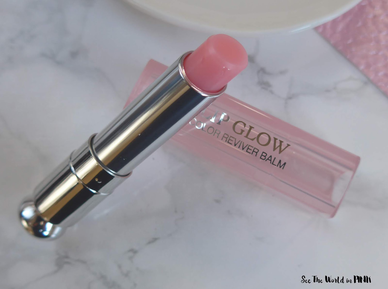A Lovely Tinted Lip Balm Dior Lip Glow in Pink Glow See the World