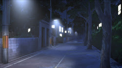 anime night street dark background landscape peaceful scary