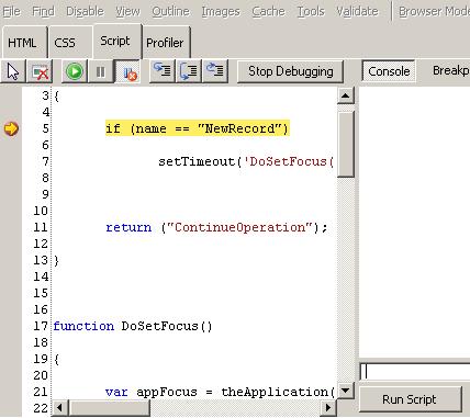 Browser Script Debugger ~ Impossible Siebel