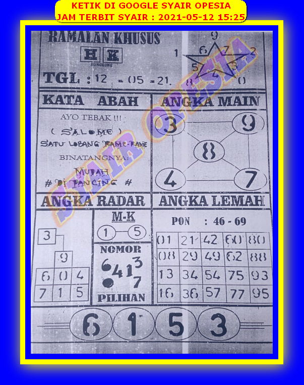 Syair Hk Malam Ini Rabu 12 Mei 2021 Opesia Official Syair Hk Malam Ini Rabu 12 Mei 2021 Opesia Official
