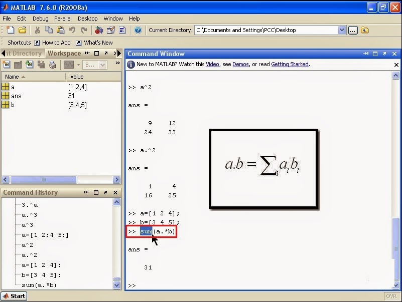 Product Design Engineering: MATLAB Tutorial - MATLAB Matrix main ...