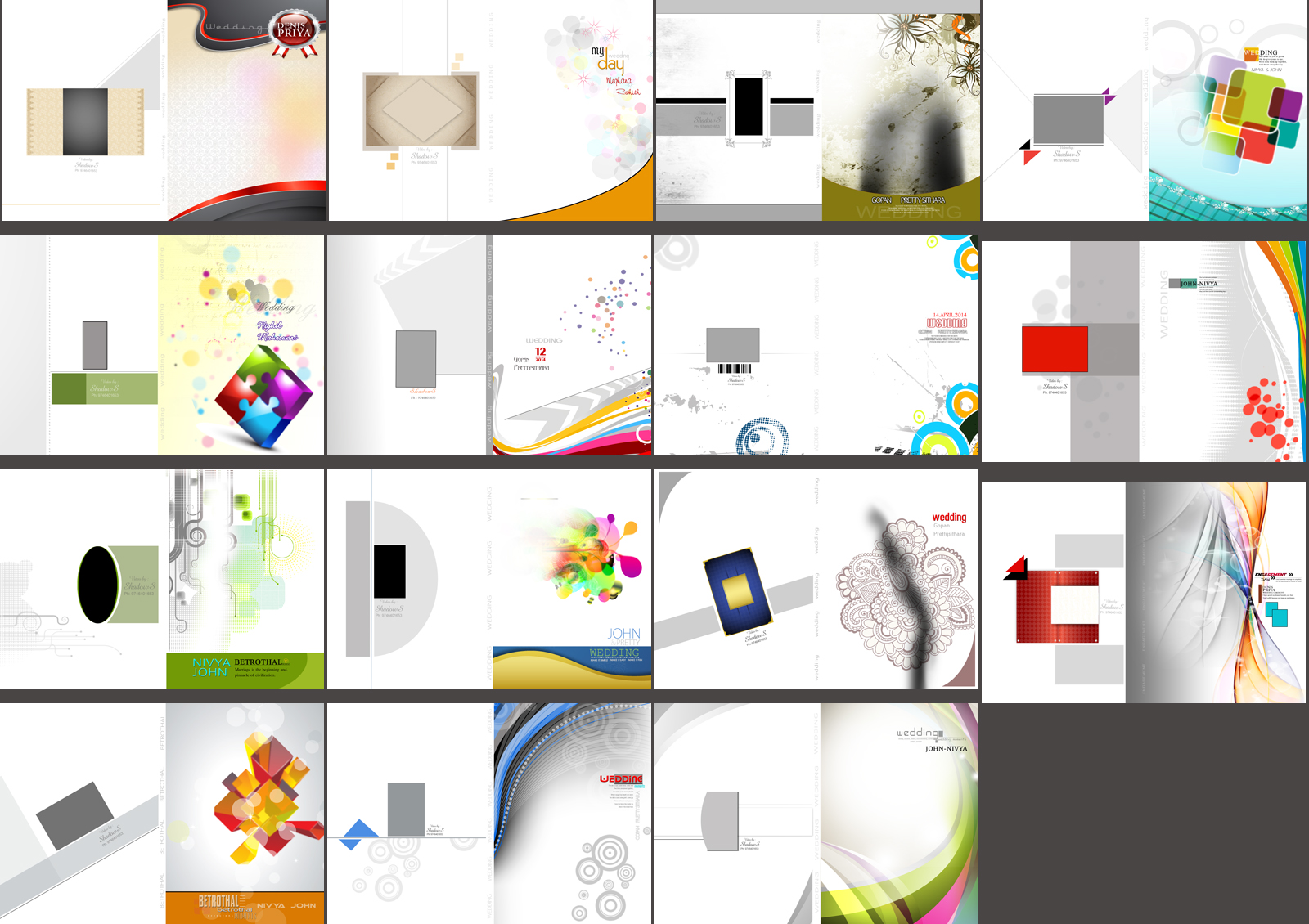 Wedding Album DVD Cover Design 12×18 PSD Templates