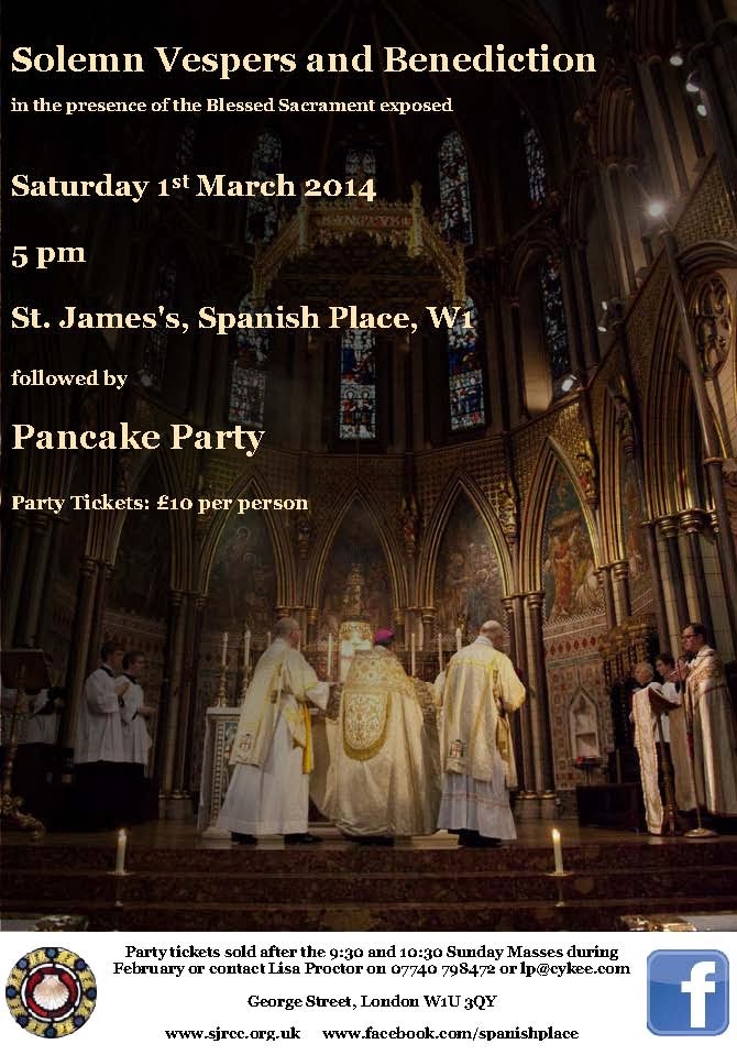 Marylebone Ordinariate Group Solemn Vespers and Benediction at Spanish