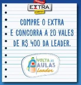 Promoção Jornal Extra Volta às Aulas 2020 Leader Vale Compras
