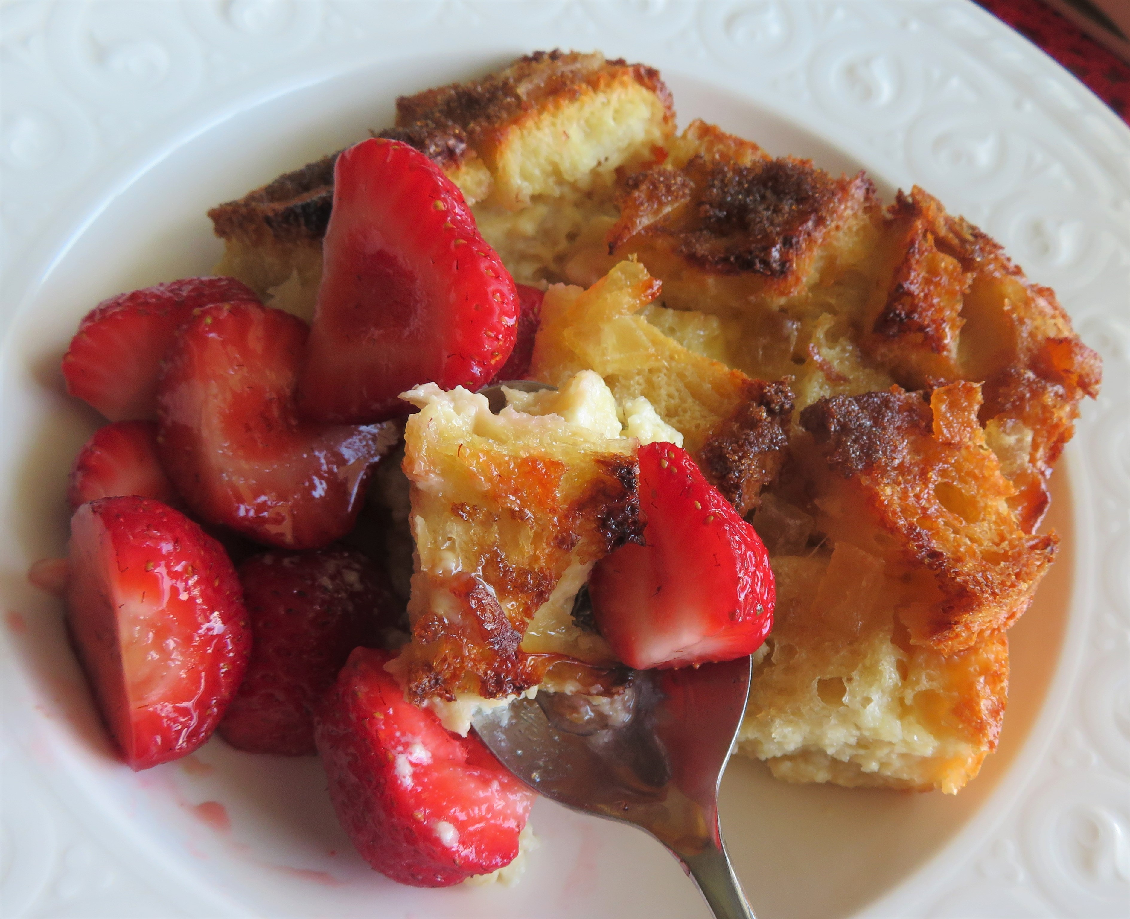 Ginger & Honey Bread & Butter Pudding with Strawberries | The English ...