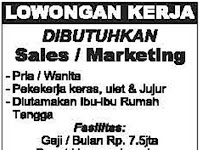 Lowongan Kerja Sales/Marketing Manado