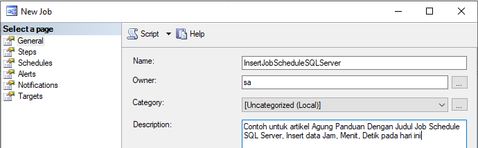 Job Schedule Pada SQL Server Dengan SSMS dan Query - AGUNG TUTORIAL