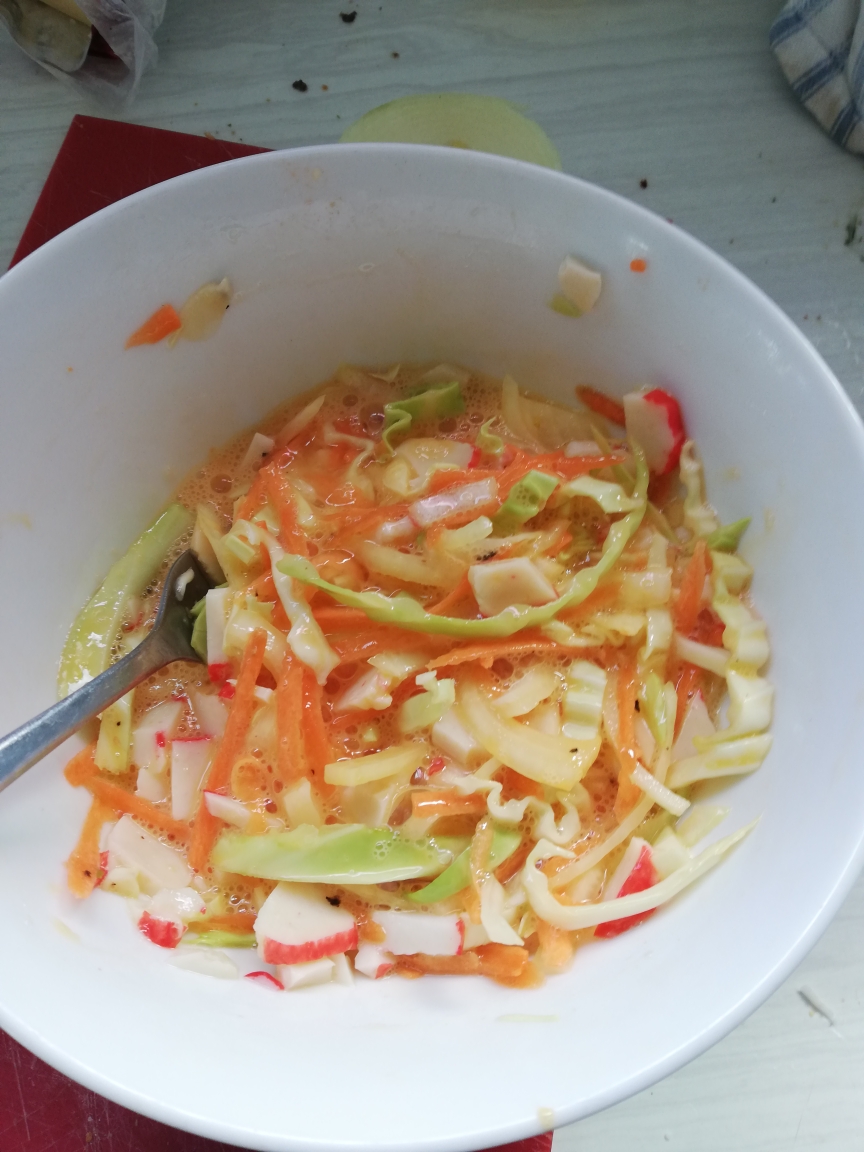 Bim to AM Korean Crab Jeon (Crab Stick Omelettes) & branston pickle