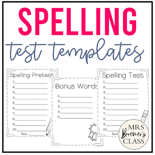 FREE Spelling Test Templates download