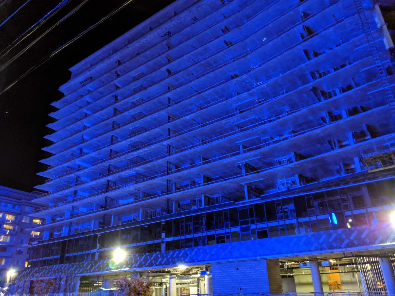 Robert Dyer Bethesda Row Blue light special New Chase Bank LEDs