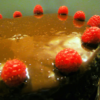 Yellow Cake with Dark Chocolate Ganache