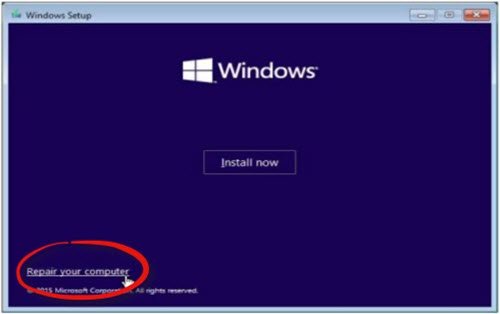 reparar la configuración de Windows de su computadora