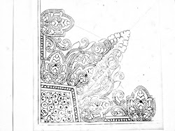 drawing embroidery corner saree sketch pencil