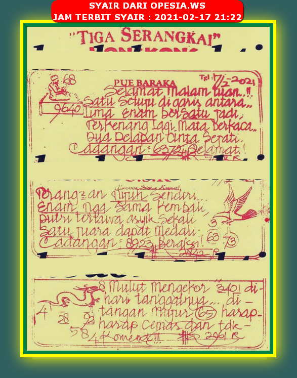 1 New Message Kode Syair Hongkong 17 Februari 2021 Forum Syair Togel Hongkong Singapura Sydney