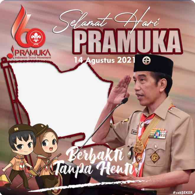 25 Kumpulan Background Twibbon HUT Pramuka ke 60 2021 Tema