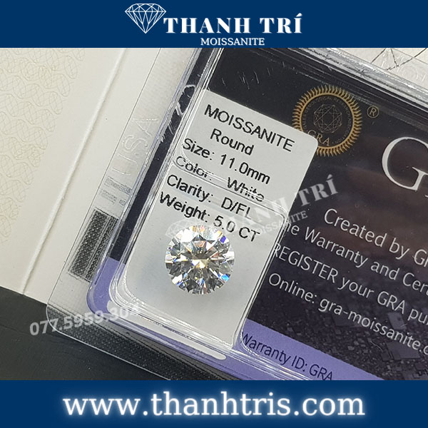 Kim cương Moissanite GRA Round 11ly