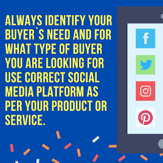 Let`s take a look on major social media platforms how you can boost your sales by posting best shoppable post on correct social media network. Always identify your buyer`s need and for what type of buyer you are looking for use correct social media platform as per your product or service.