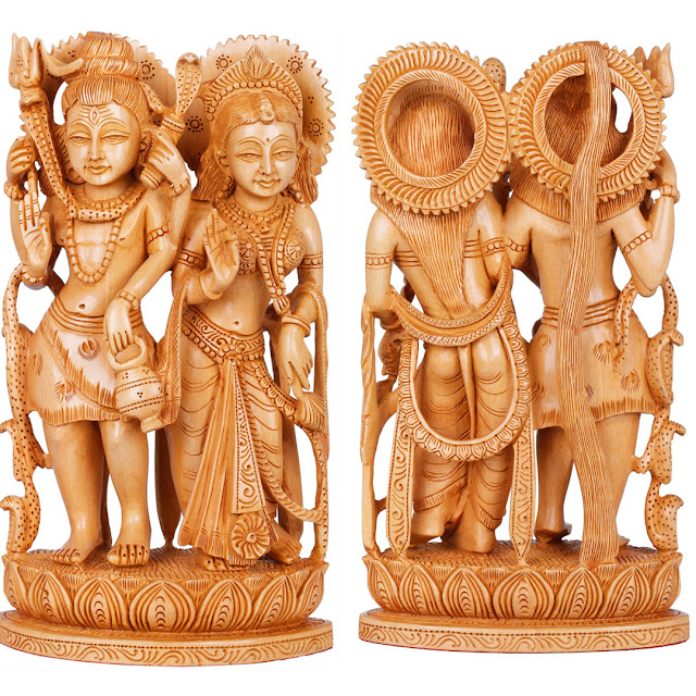 Buy Standing Shiva-Parvati Raise Their Hands In Blessing