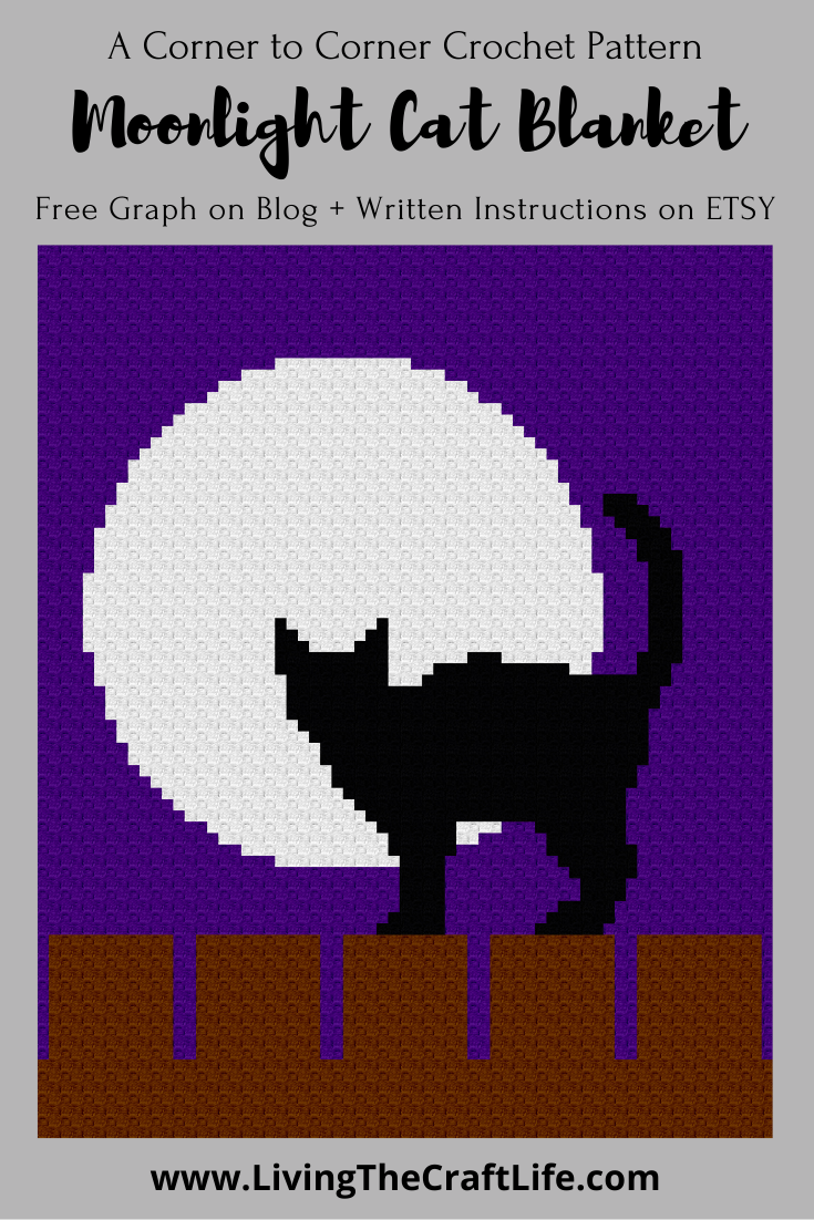 Living the Craft Life Moonlight Cat C2C Blanket FREE GRAPH