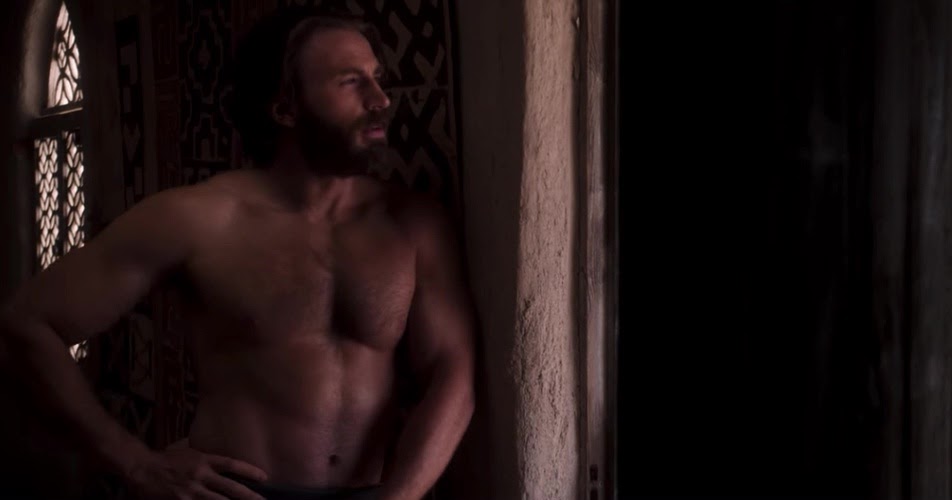 Chris Evans, Michiel Huisman and Alex Hassell shirtless in The Red Sea Divi...