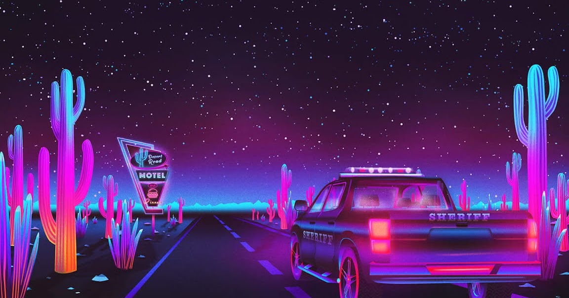 Vaporwave night sky by Agathe Marcellin