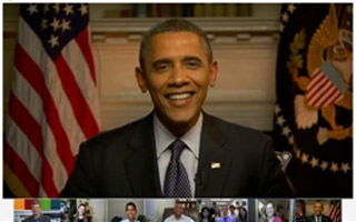 Видео интервью с Президентом США Бараком Обамой с помощью Google + Hangouts.