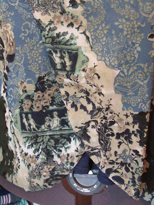 Blue Halston Sheer Crossover Knit Top www.sewplus.blogspot.com