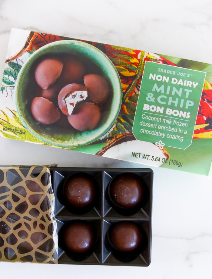Sweet on Trader Joe's NonDairy Mint & Chip Bon Bons Bake at 350°