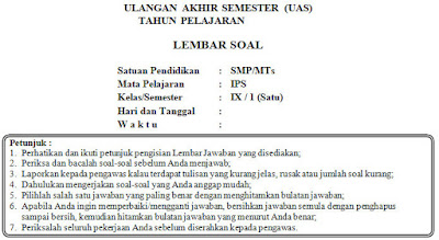 Soal Uas Kisi Kisi Dan Kunci Jawaban Ips Smp Kelas 9 Semester Ganjil Kurikulum 2006 Mgmp Ips Indramayu